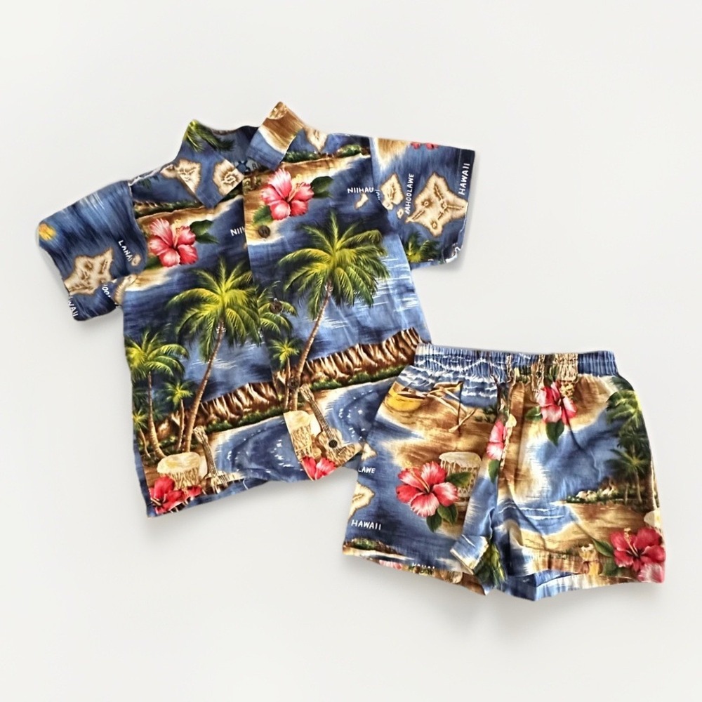 RJC Made In Hawaii Toddler 2Pc Hawaiian Shirt Shorts Set 3T Tropical Vacation
